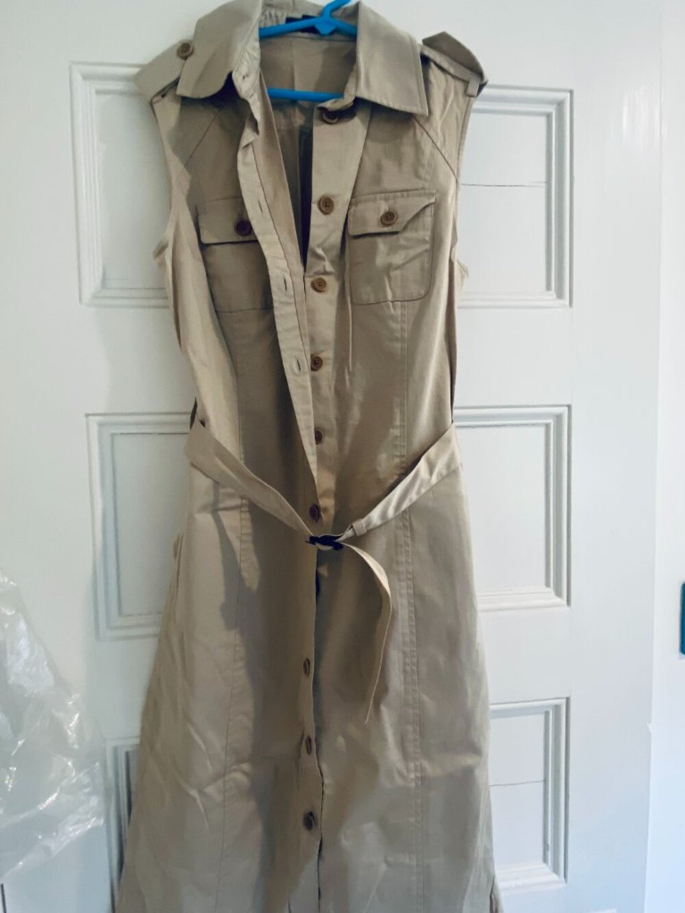 Brooks Brother's Khaki sleeveless shirt dress